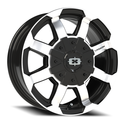 Vision Valor 16X6.5 Gloss Black Machined Face Wheel