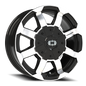 Vision Valor 16X6.5 Gloss Black Machined Face Wheel