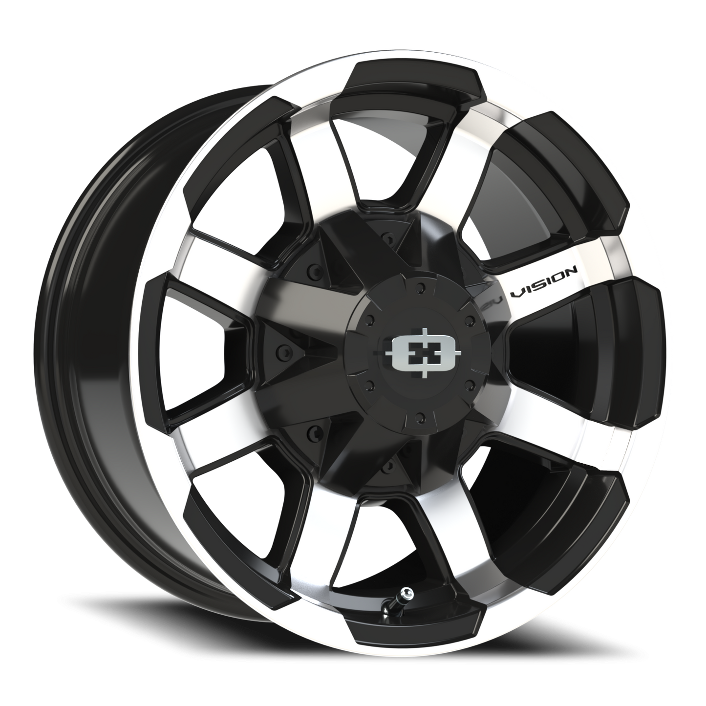 Vision Valor 16X8 Gloss Black Machined Face Wheel