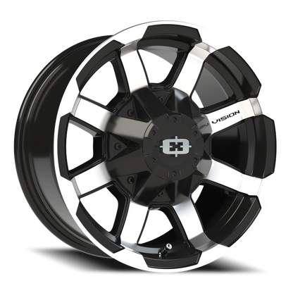 Vision Valor 16X8 Gloss Black Machined Face Wheel