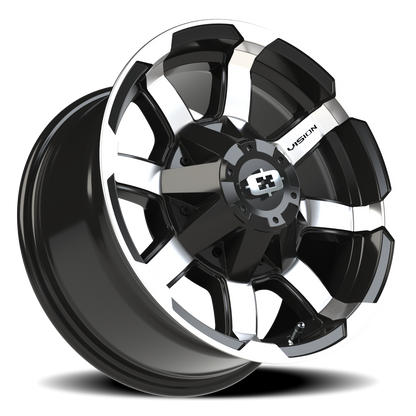 Vision Valor 16X8 Gloss Black Machined Face Wheel