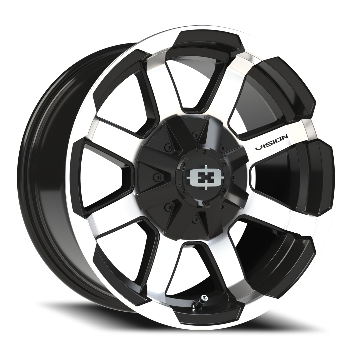 Vision Valor 16X8 Gloss Black Machined Face Wheel