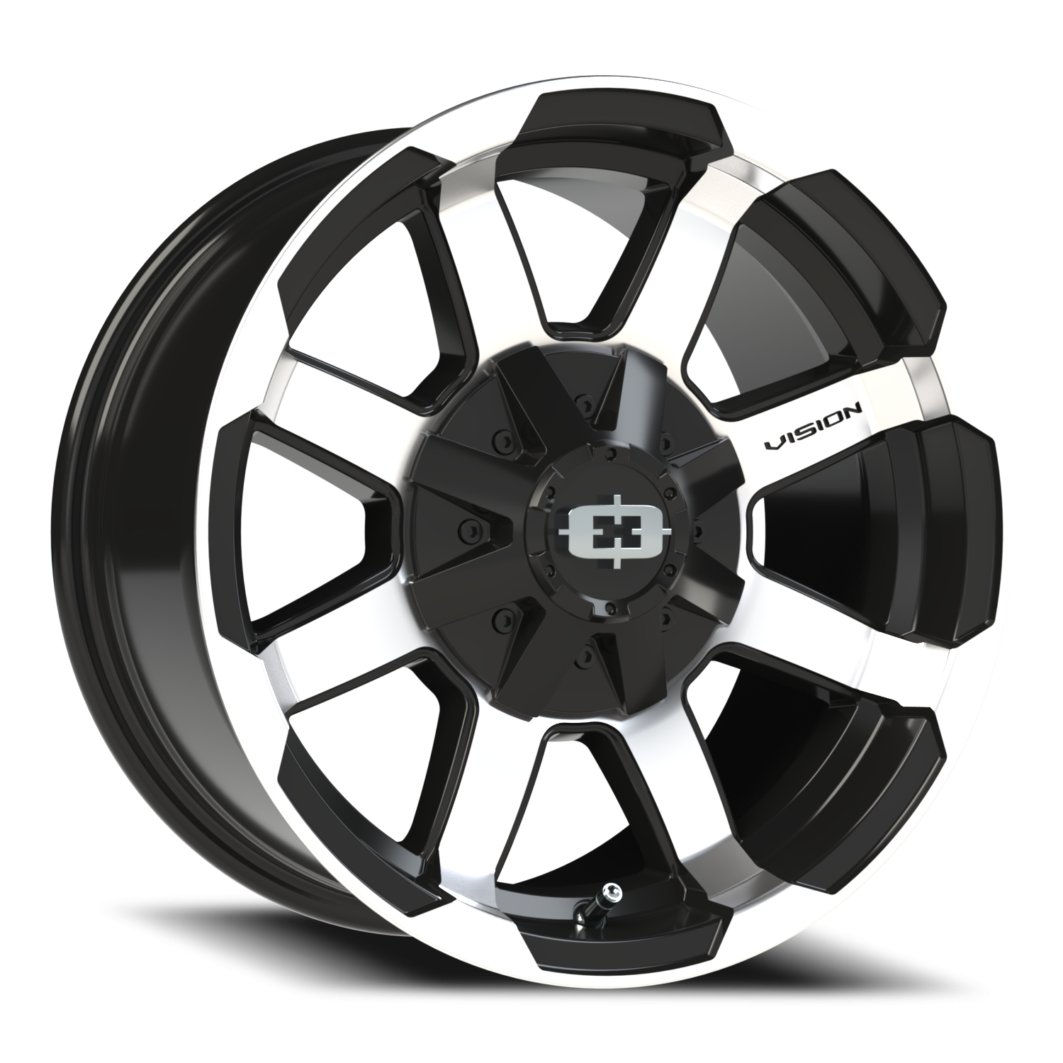 Vision Valor 16X8 Gloss Black Machined Face Wheel