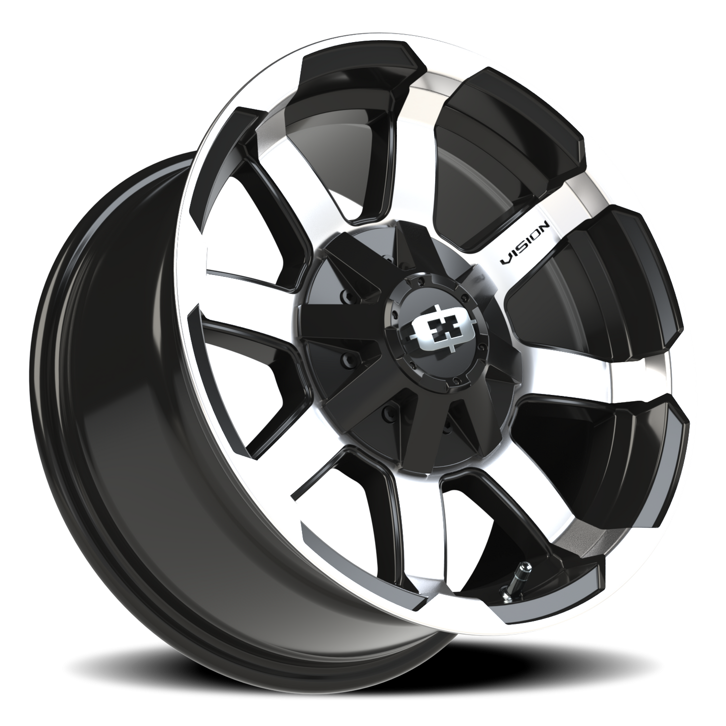 Vision Valor 16X8 Gloss Black Machined Face Wheel