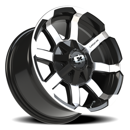 Vision Valor 16X8 Gloss Black Machined Face Wheel