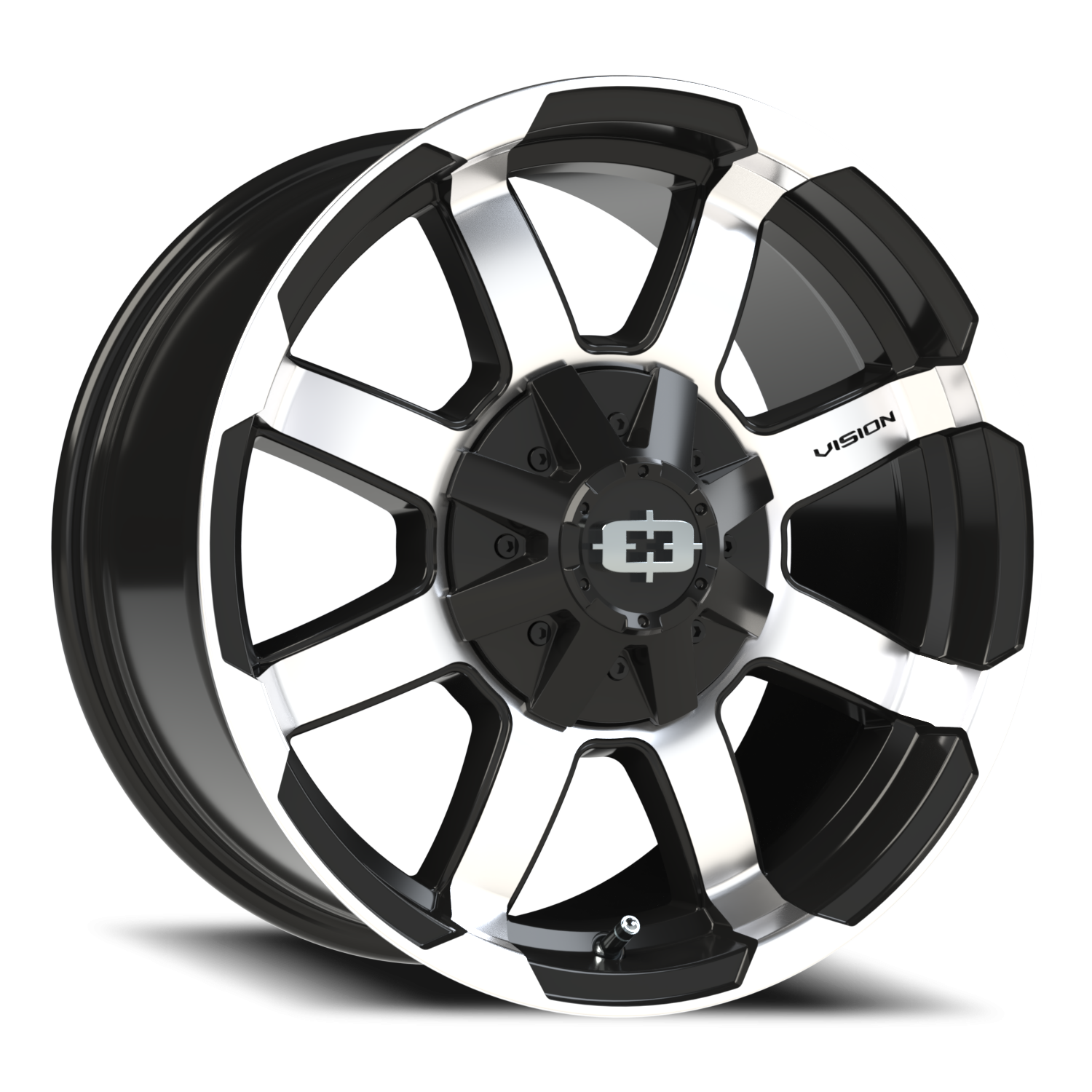 Vision Valor 17X8.5 Gloss Black Machined Face Wheel