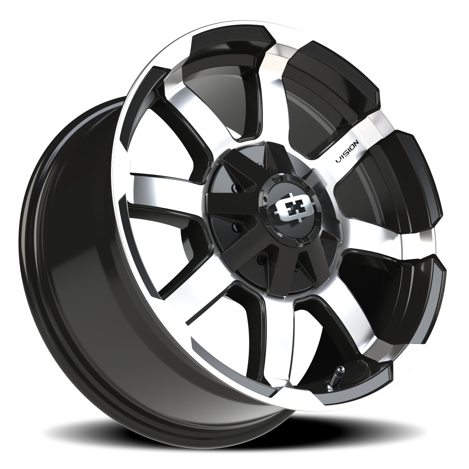 Vision Valor 17X8.5 Gloss Black Machined Face Wheel