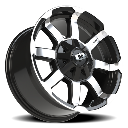 Vision Valor 17X8.5 Gloss Black Machined Face Wheel