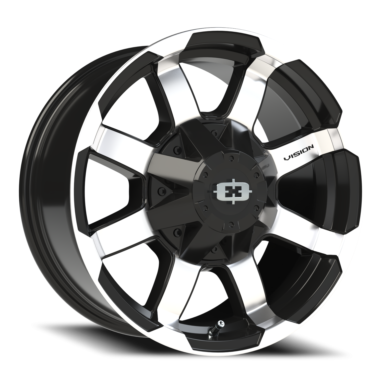 Vision Valor 17X8.5 Gloss Black Machined Face Wheel