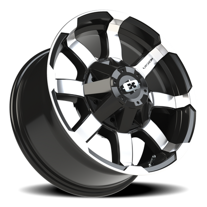 Vision Valor 17X8.5 Gloss Black Machined Face Wheel