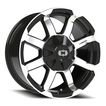 Vision Valor 17X8.5 Gloss Black Machined Face Wheel