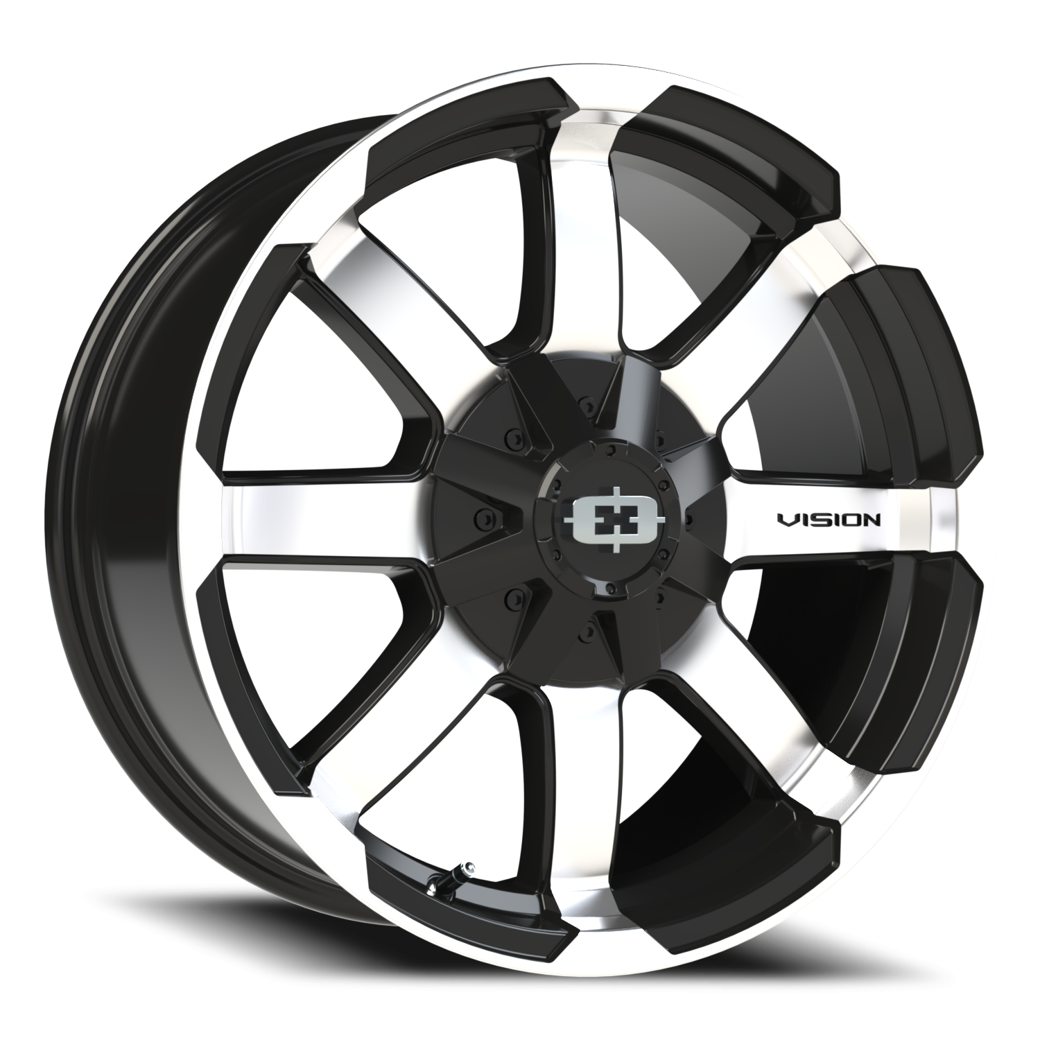 Vision Valor 18X8.5 Gloss Black Machined Face Wheel