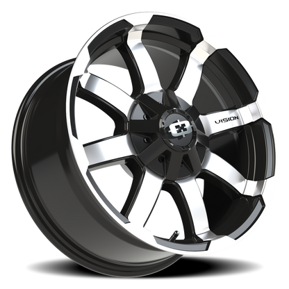 Vision Valor 18X8.5 Gloss Black Machined Face Wheel