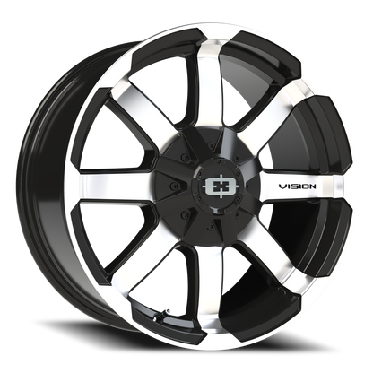 Vision Valor 18X8.5 Gloss Black Machined Face Wheel