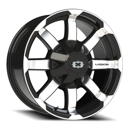 Vision Valor 18X8.5 Gloss Black Machined Face Wheel