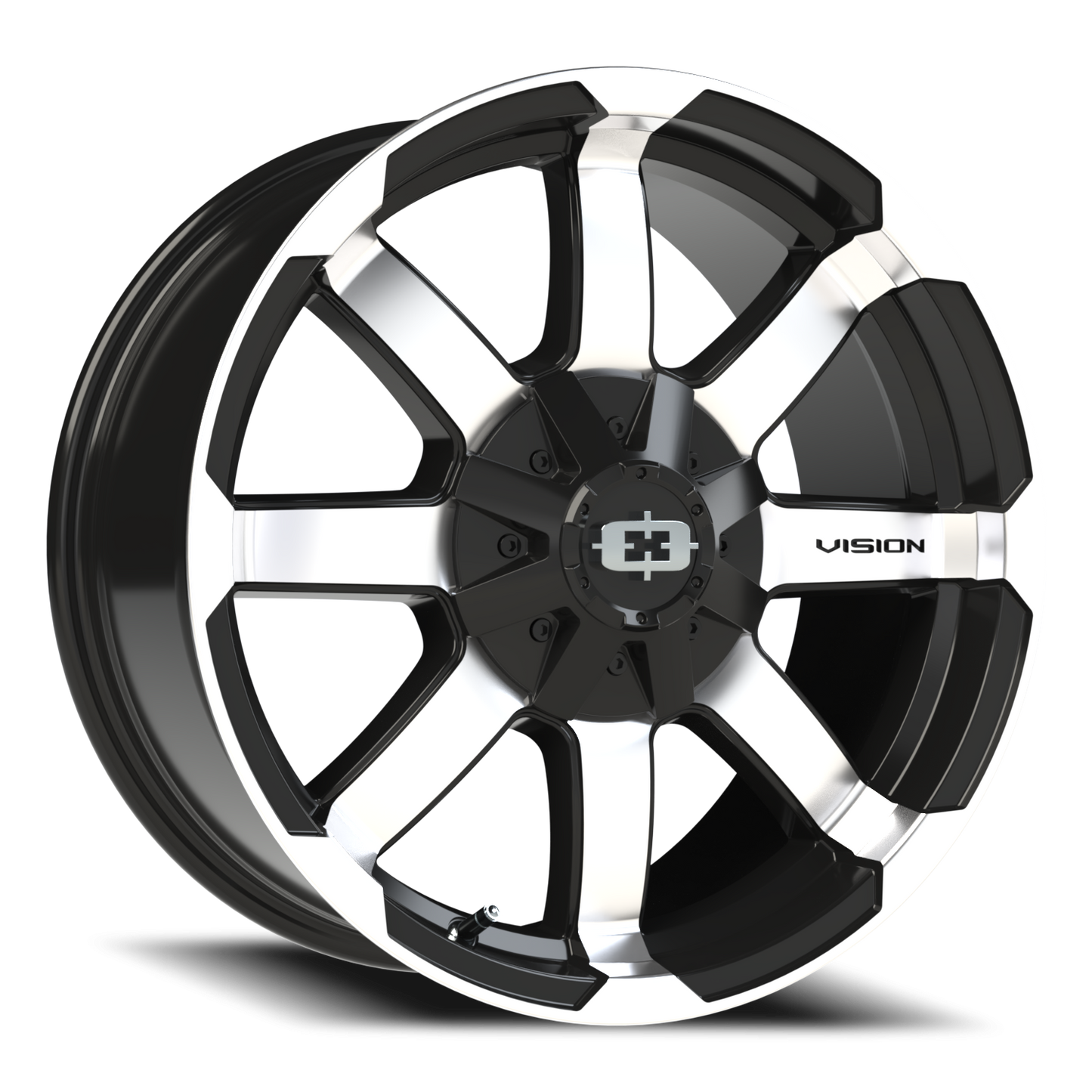 Vision Valor 18X8.5 Gloss Black Machined Face Wheel