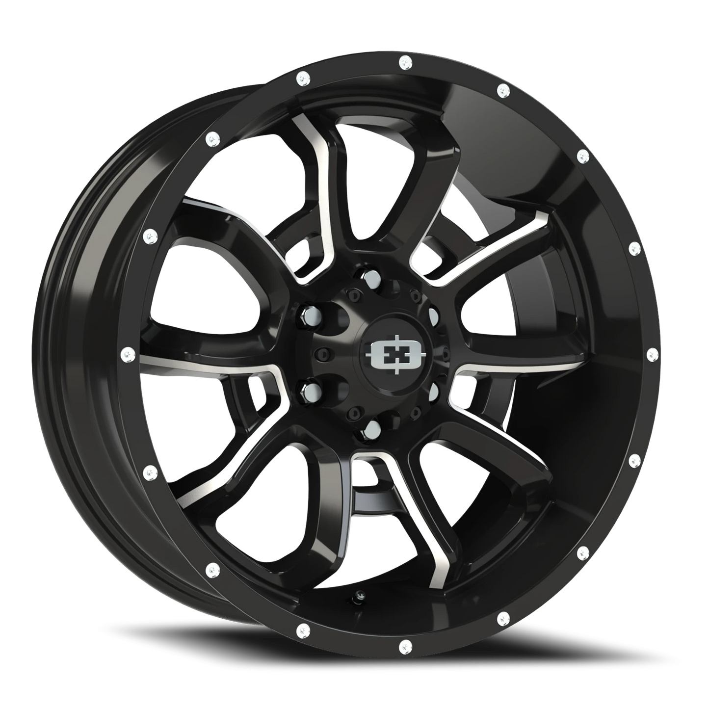 Vision Bomb 20X9 Gloss Black Milled Spoke Wheel