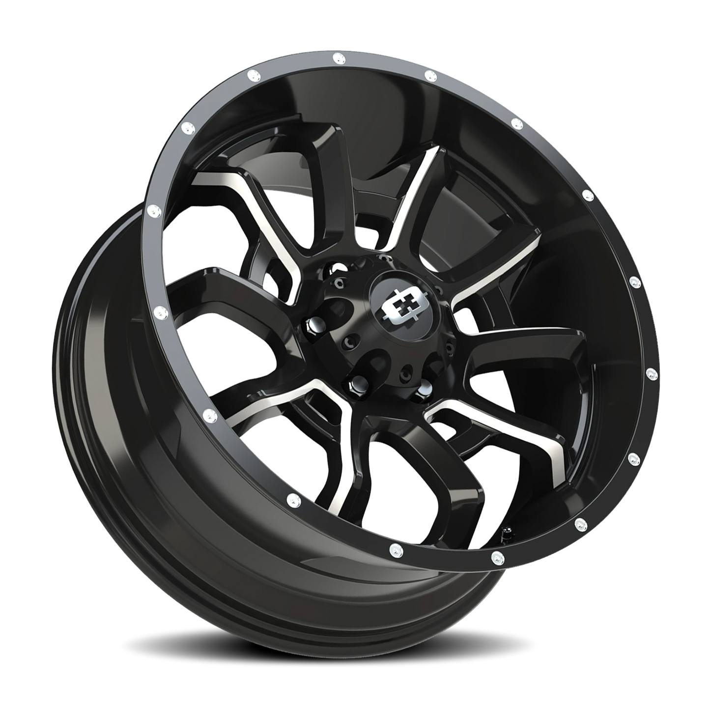 Vision Bomb 20X9 Gloss Black Milled Spoke Wheel