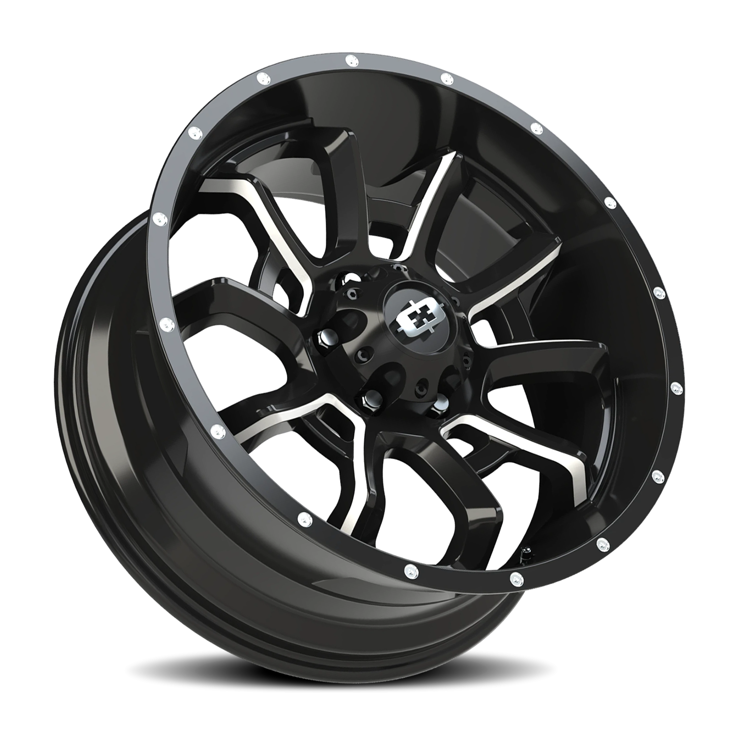 Vision Bomb 20X9 Gloss Black Milled Spoke Wheel