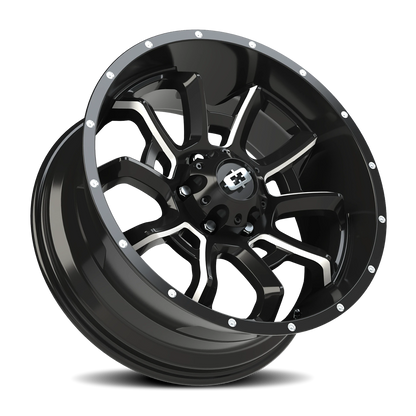 Vision Bomb 20X9 Gloss Black Milled Spoke Wheel