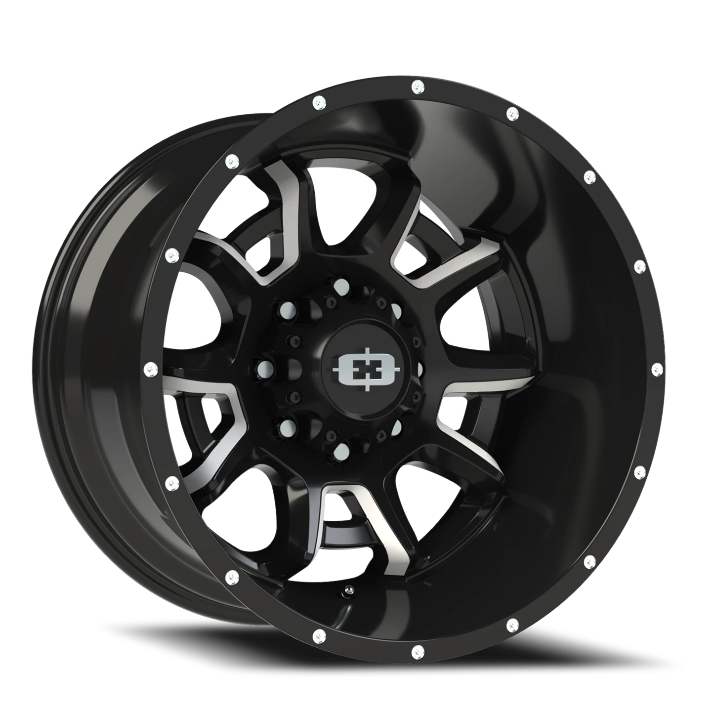 Vision Bomb 20X12 Gloss Black Milled Spoke Wheel