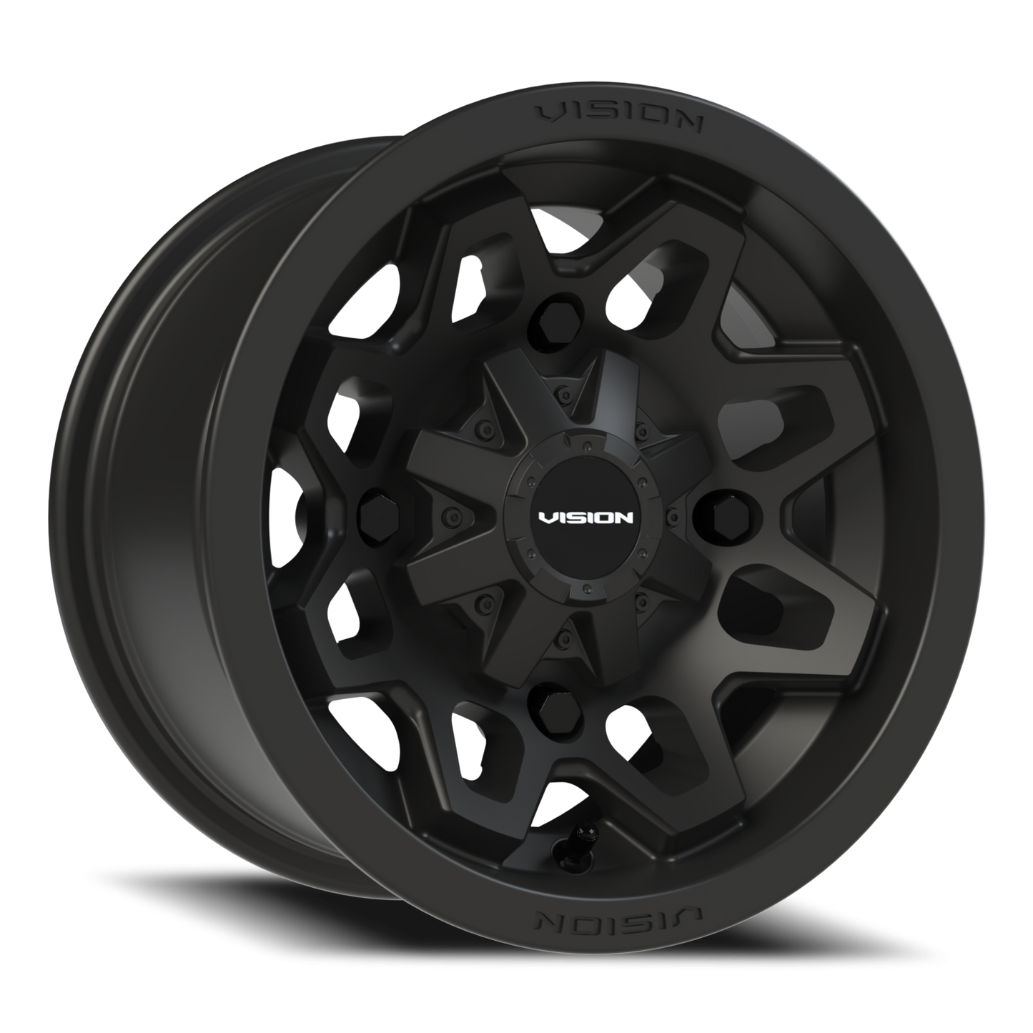 Vision Atv 12X7 Matte Black Wheel