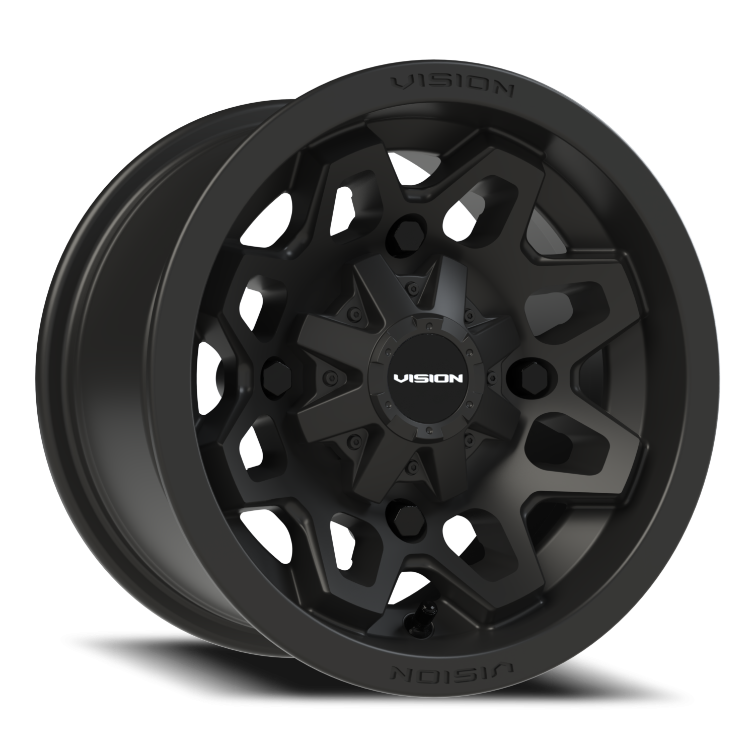 Vision Atv 12X7 Matte Black Wheel