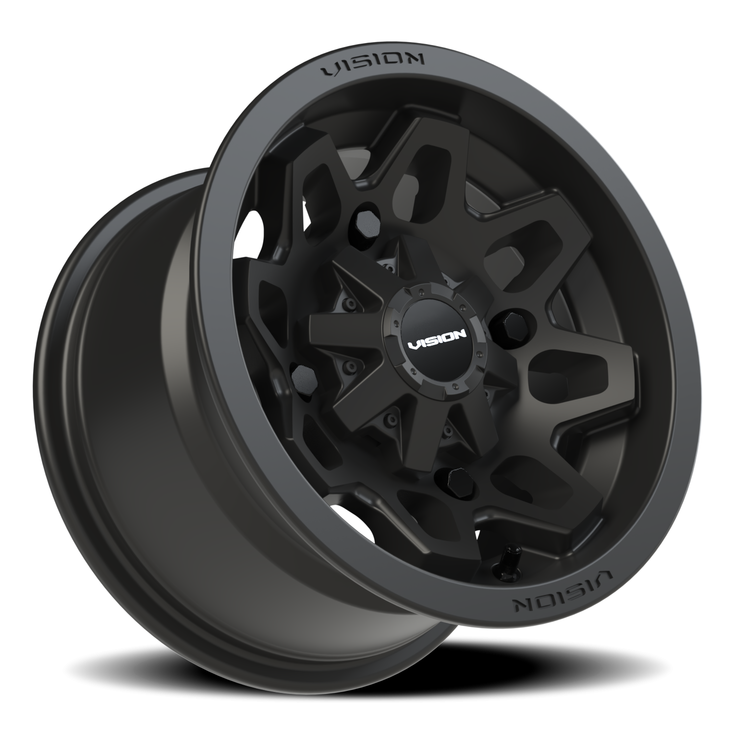 Vision Atv 12X7 Matte Black Wheel