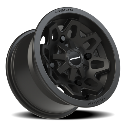 Vision Atv 12X7 Matte Black Wheel