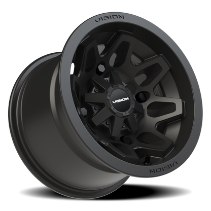 Vision Atv 12X8 Matte Black Wheel