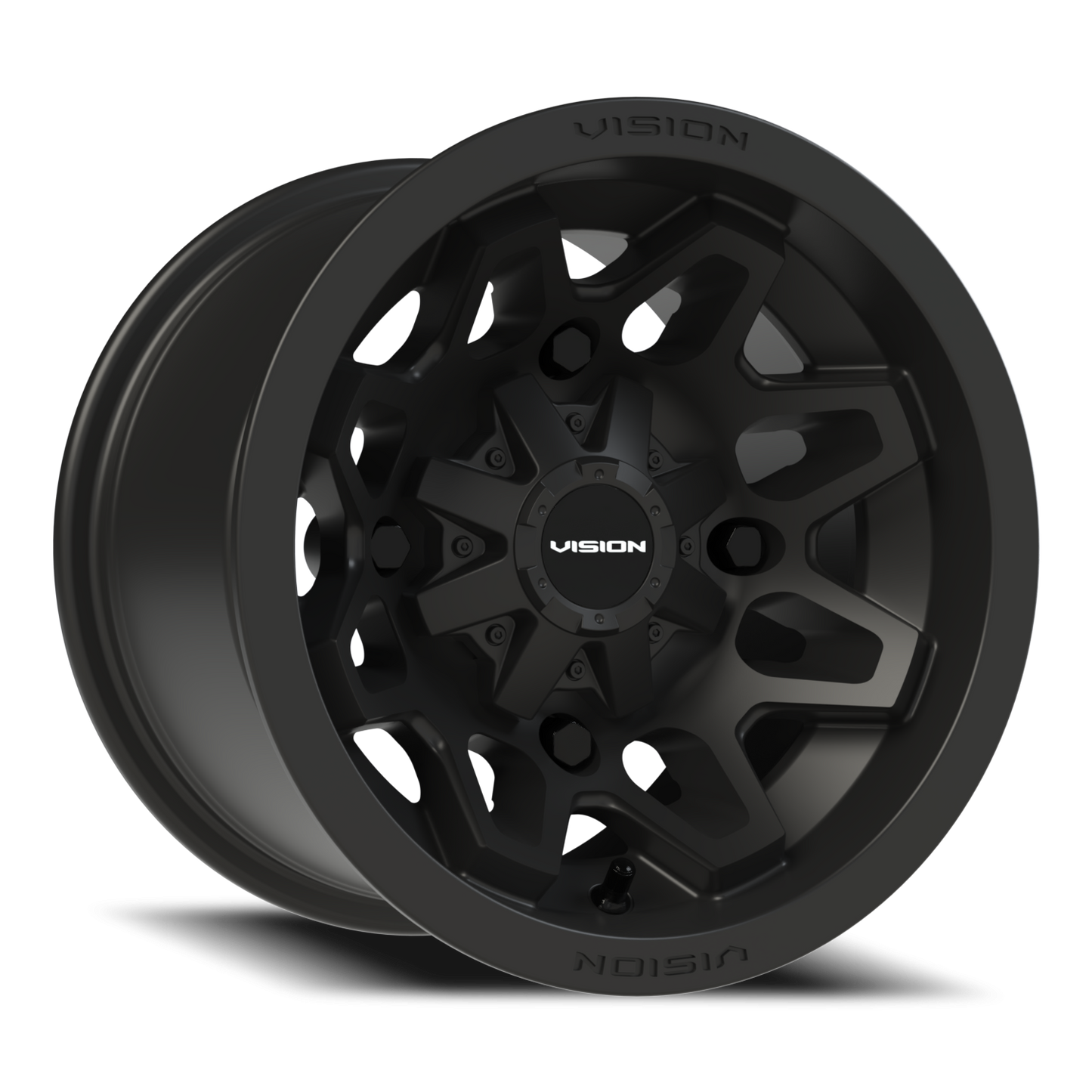 Vision Atv 12X8 Matte Black Wheel