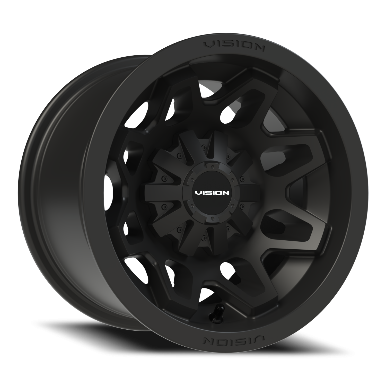 Vision Atv 12X8 Matte Black Wheel