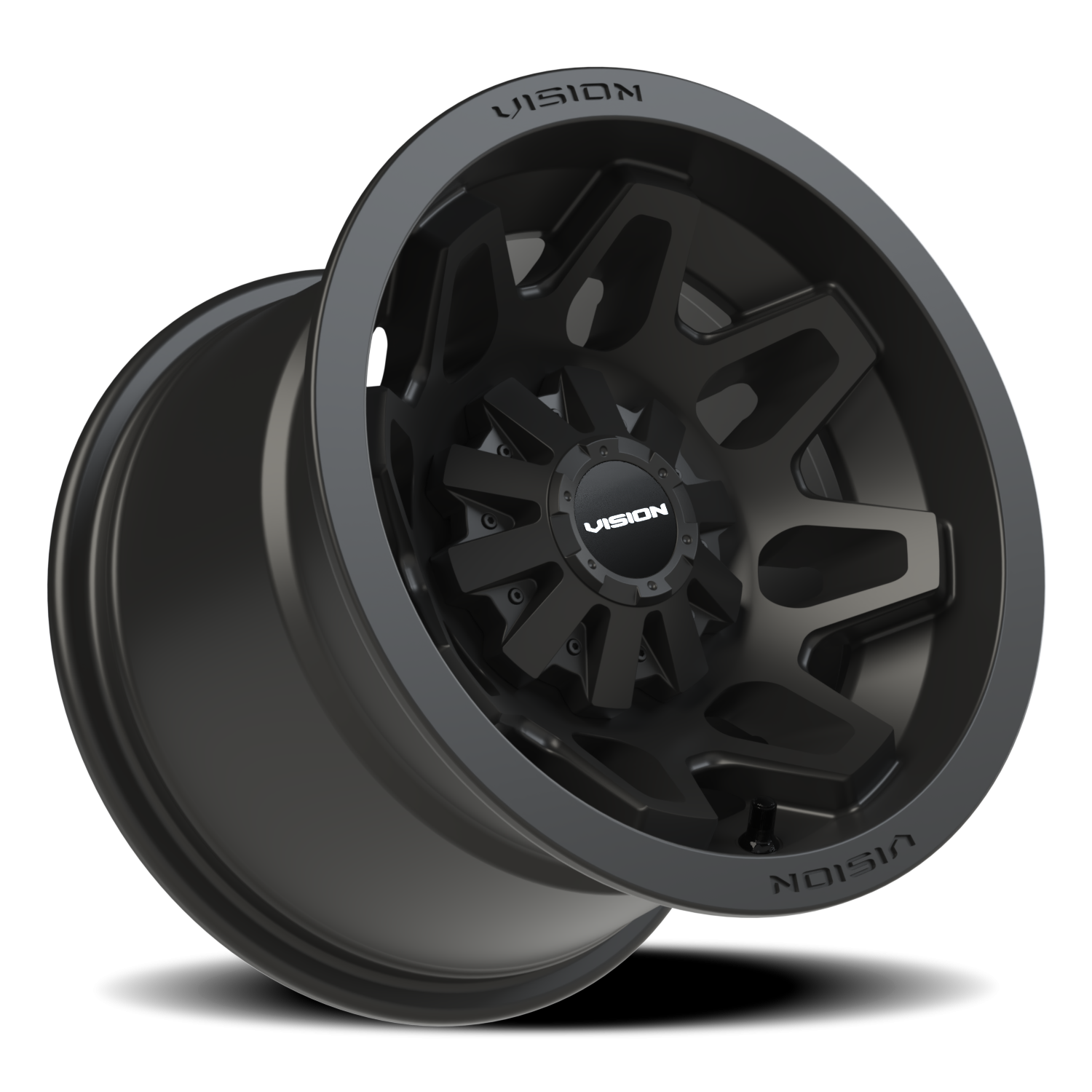 Vision Atv 12X8 Matte Black Wheel