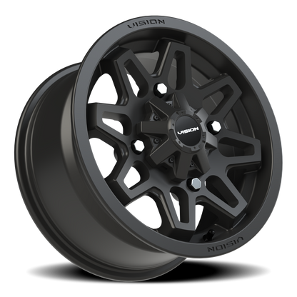 Vision Atv 14X7 Matte Black Wheel