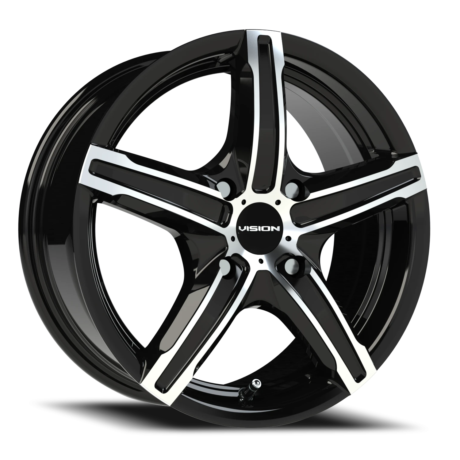 Vision Boost 15X6.5 Gloss Black Machined Face Wheel