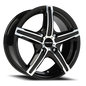 Vision Boost 15X6.5 Gloss Black Machined Face Wheel