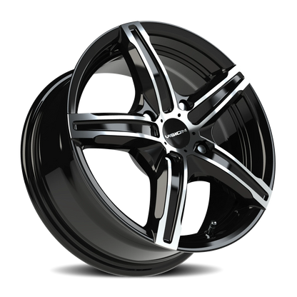 Vision Boost 15X6.5 Gloss Black Machined Face Wheel