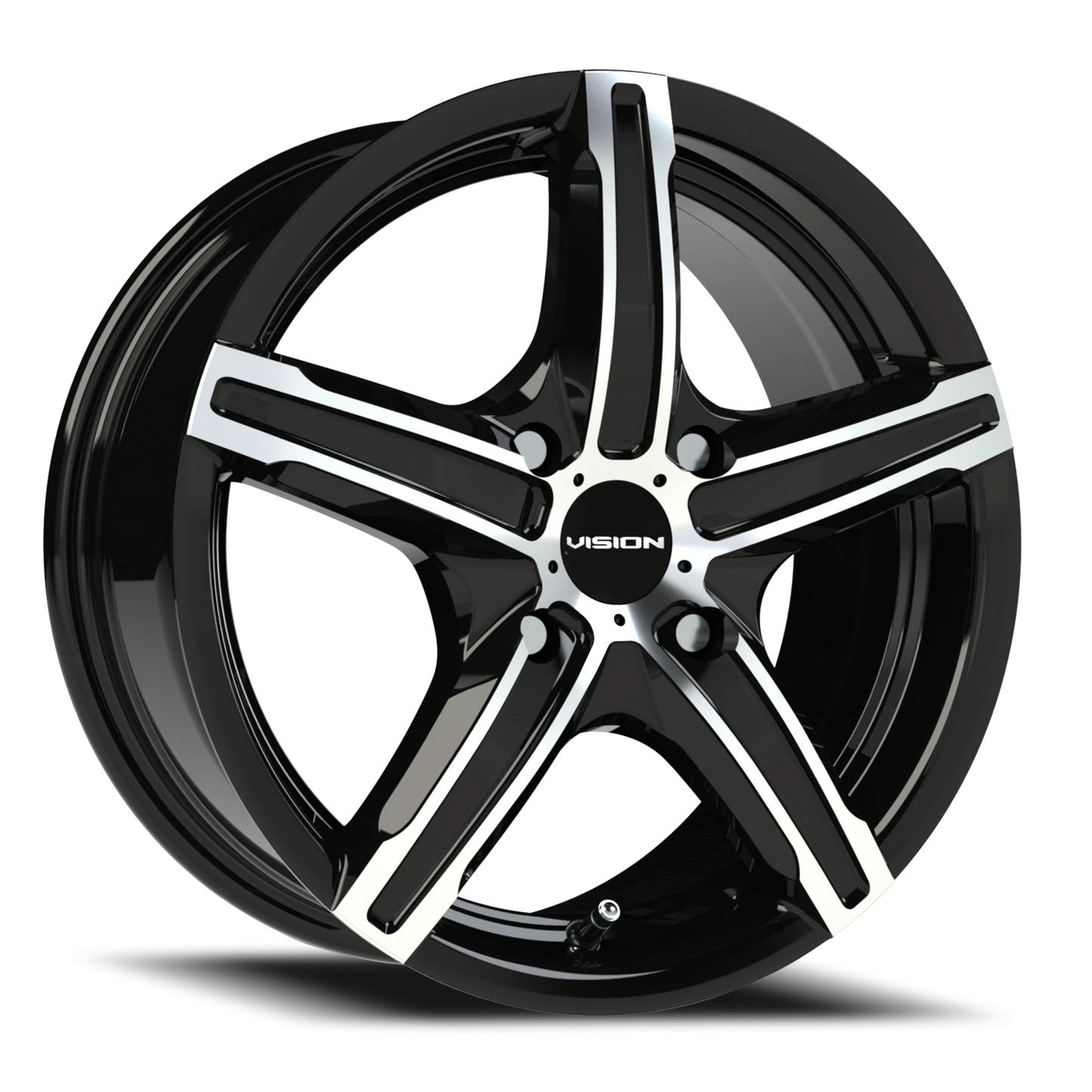 Vision Boost 15X6.5 Gloss Black Machined Face Wheel