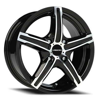 Vision Boost 15X6.5 Gloss Black Machined Face Wheel