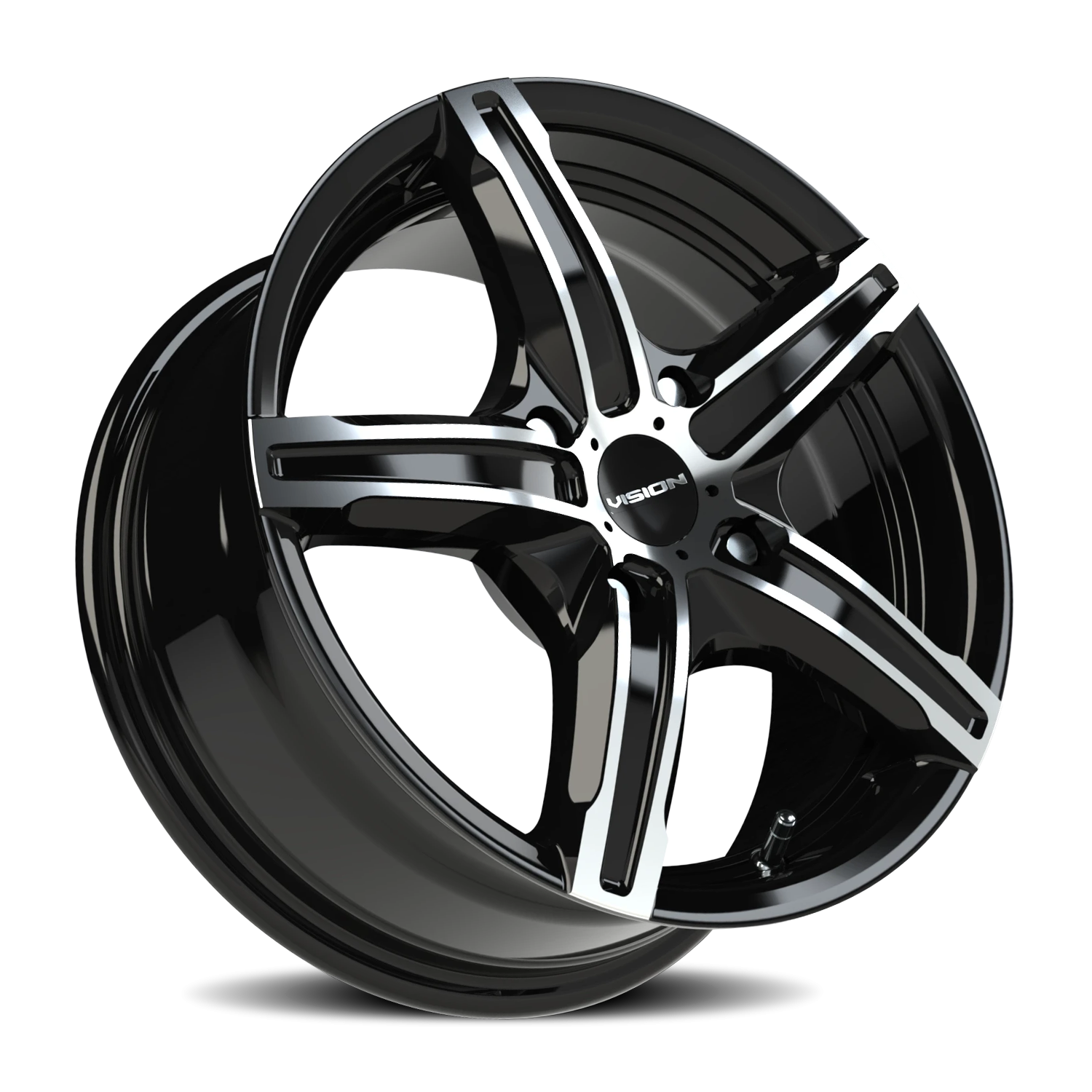 Vision Boost 15X6.5 Gloss Black Machined Face Wheel