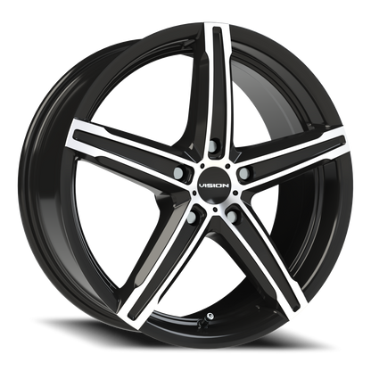 Vision Boost 17X7 Gloss Black Machined Face Wheel