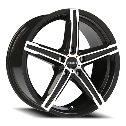 Vision Boost 17X8 Gloss Black Machined Face Wheel