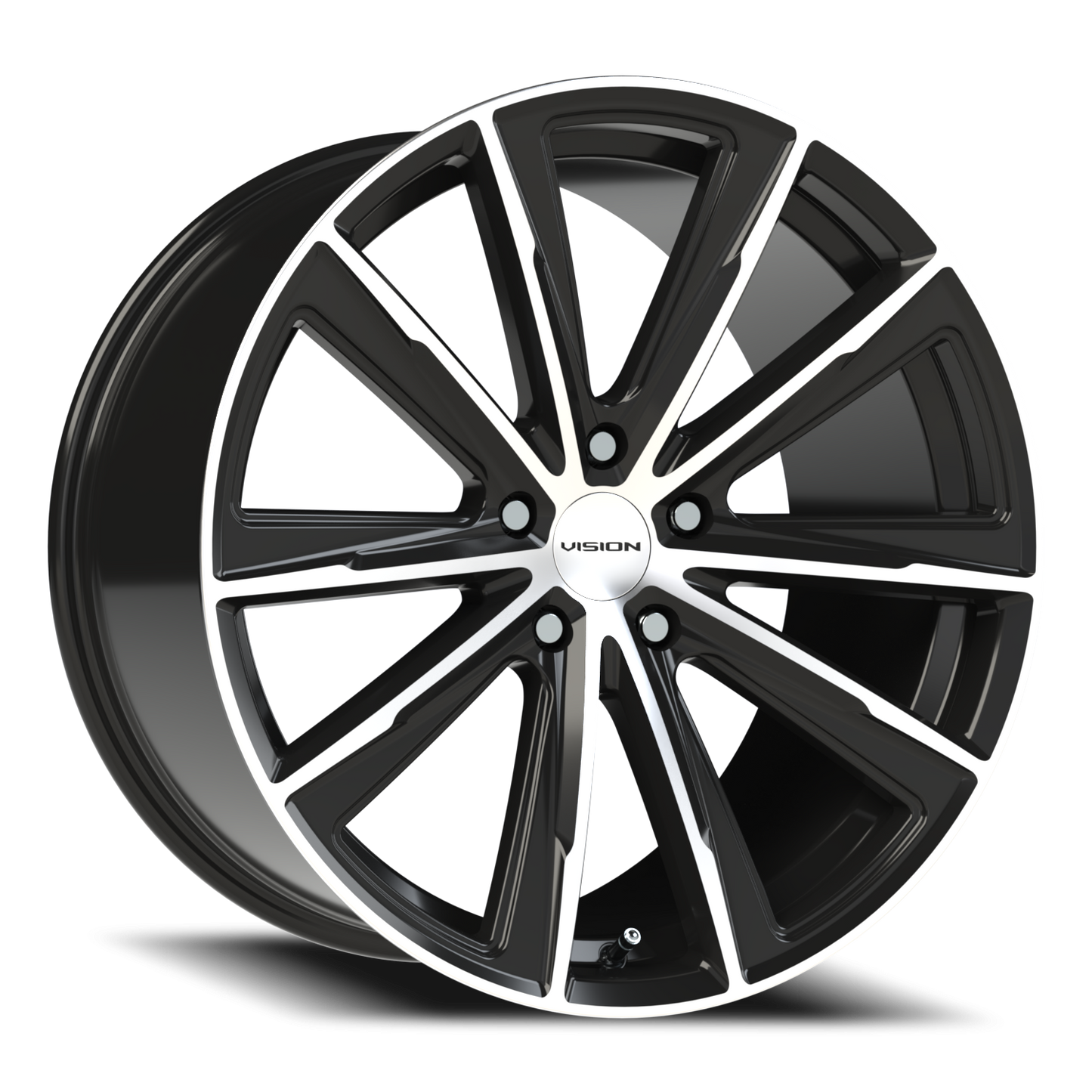 Vision Splinter 20X10.5 Gloss Black Machined Face Wheel