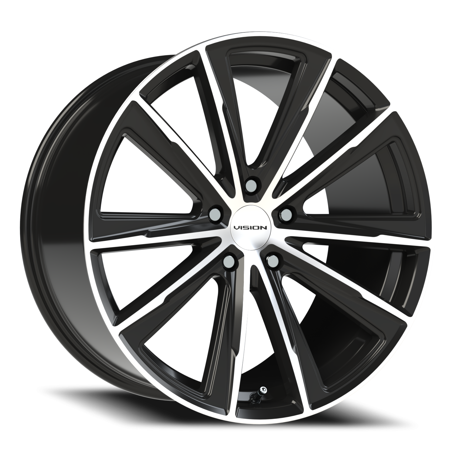 Vision Splinter 20X10.5 Gloss Black Machined Face Wheel