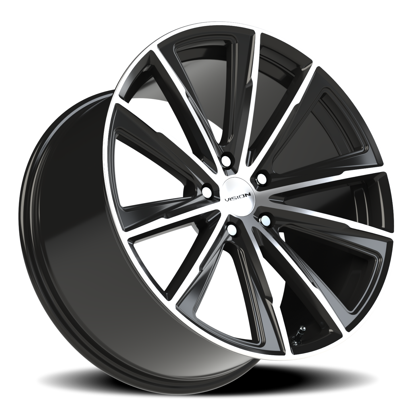 Vision Splinter 20X10.5 Gloss Black Machined Face Wheel