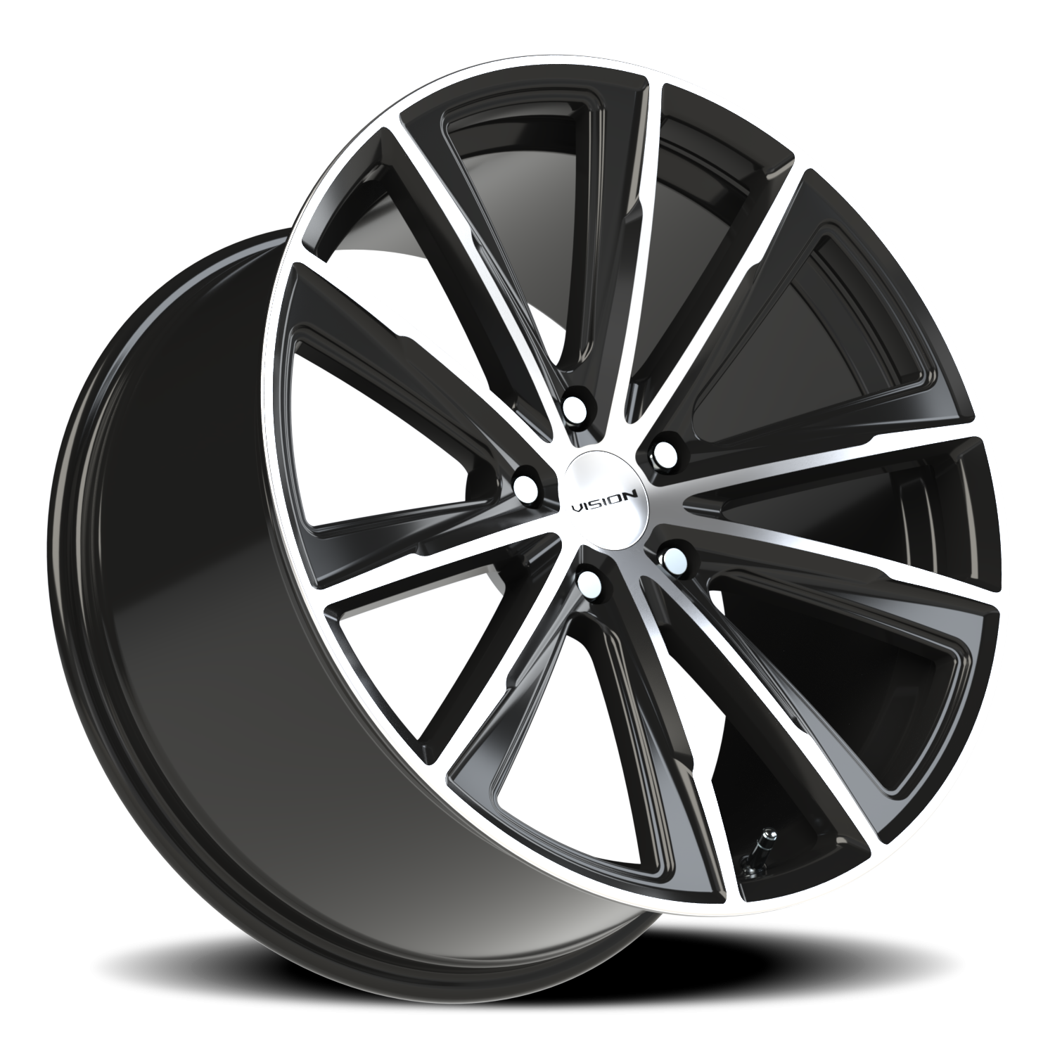Vision Splinter 20X10.5 Gloss Black Machined Face Wheel