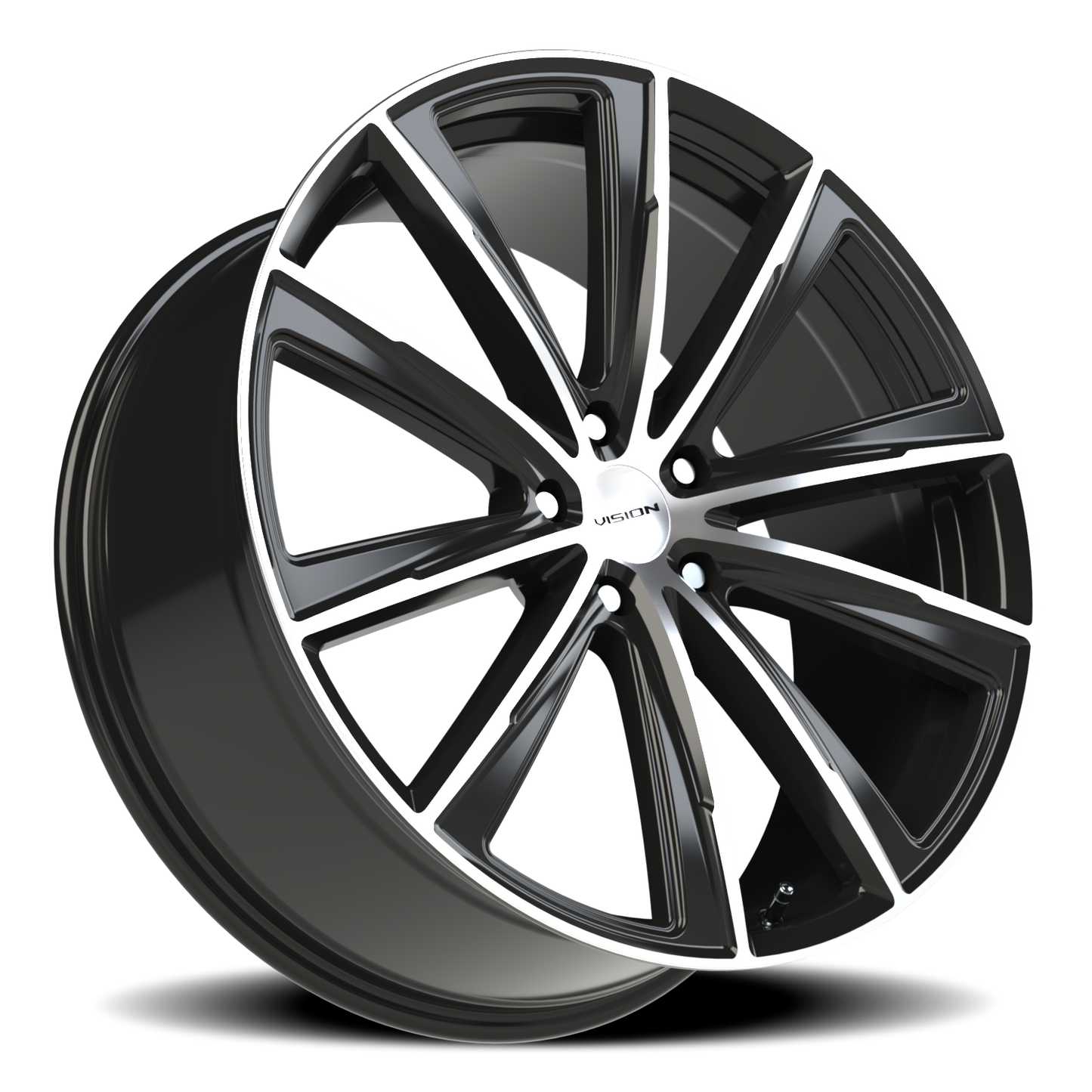 Vision Splinter 22X9 Gloss Black Machined Face Wheel
