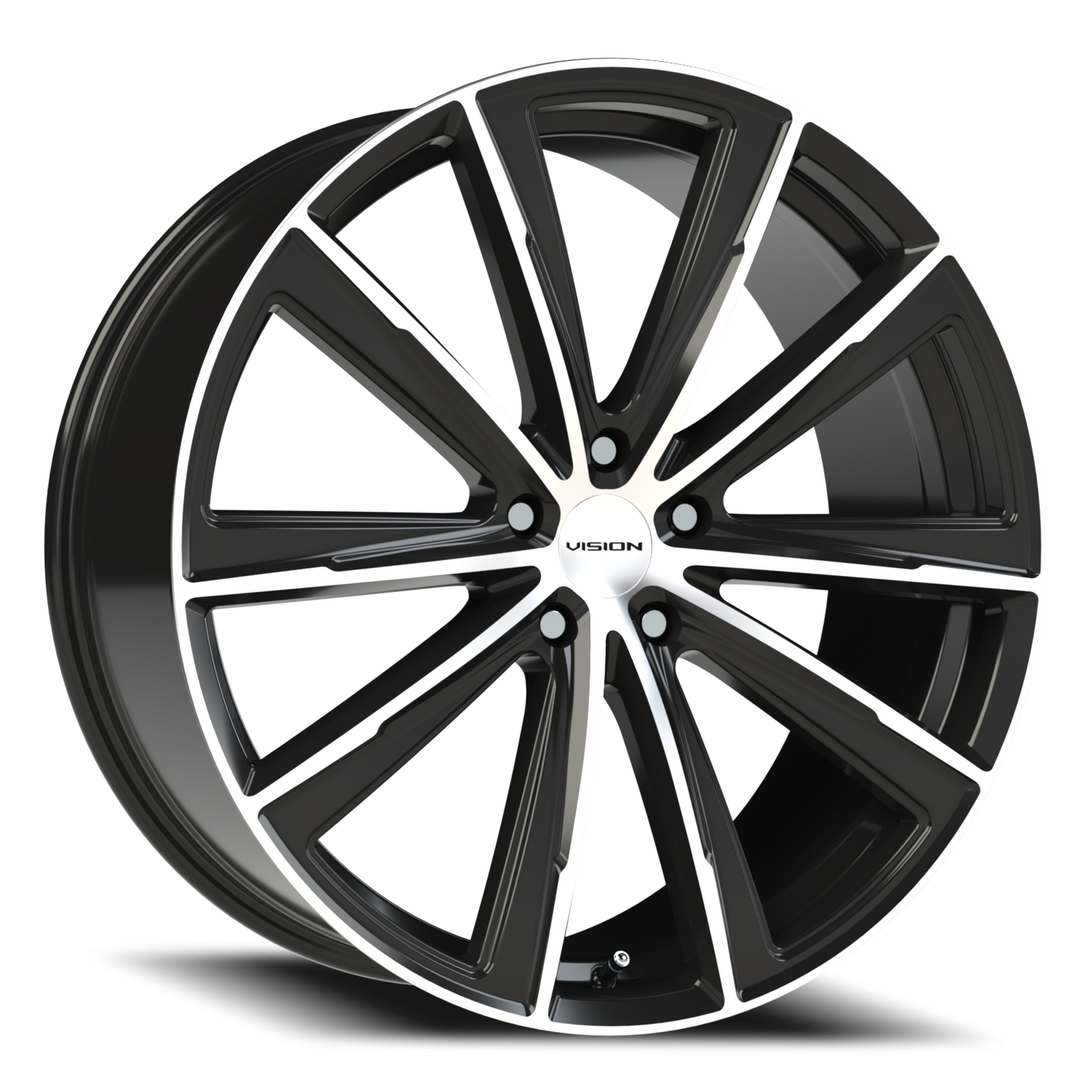 Vision Splinter 22X9 Gloss Black Machined Face Wheel