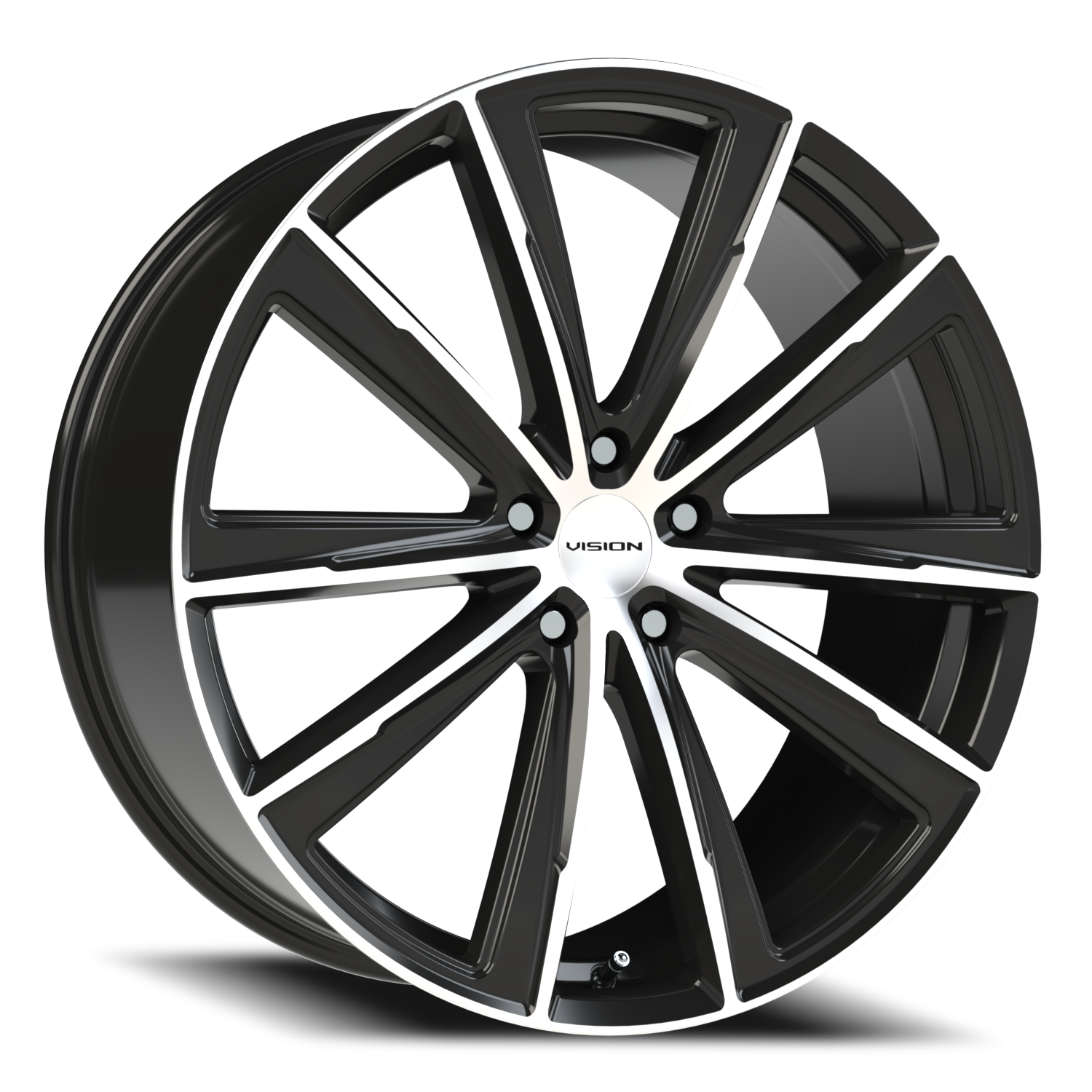 Vision Splinter 22X9 Gloss Black Machined Face Wheel