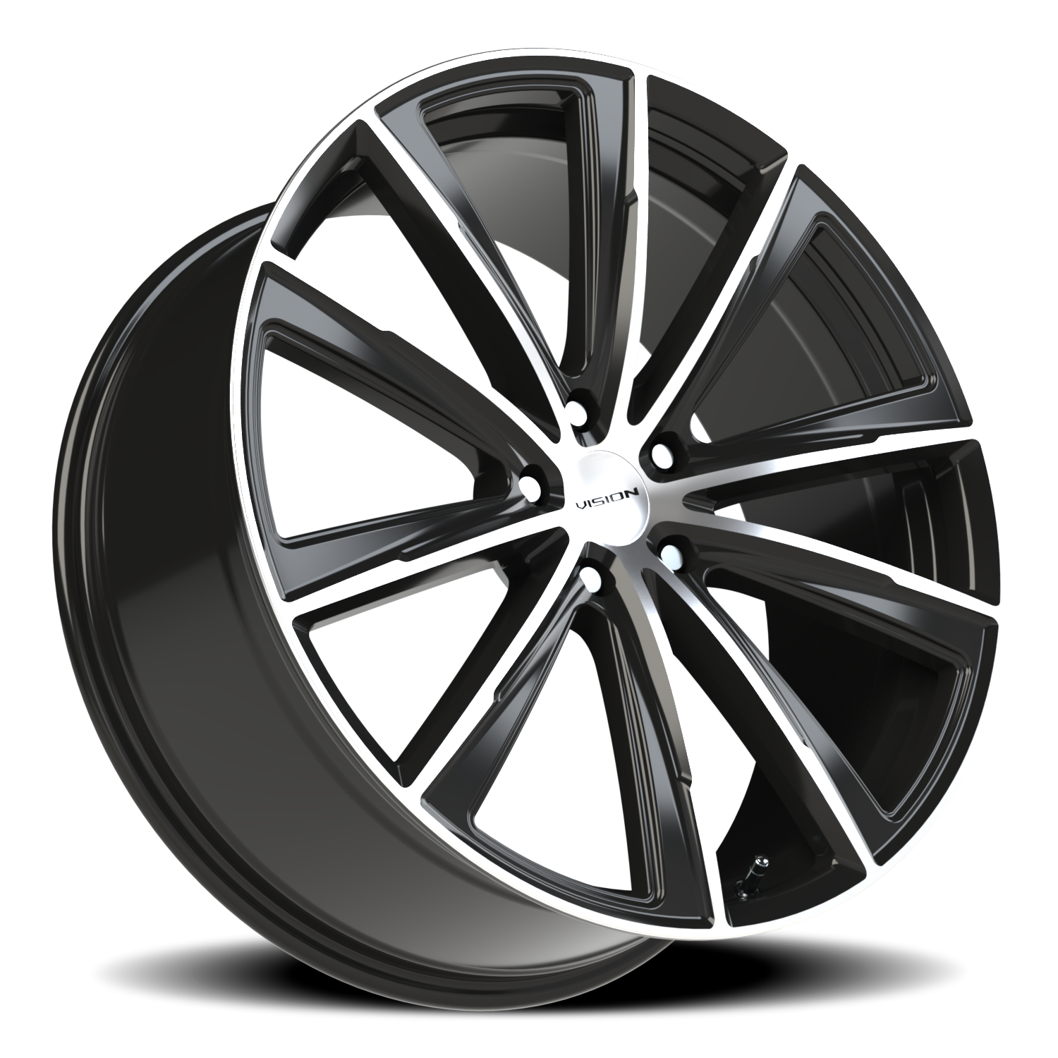 Vision Splinter 22X9 Gloss Black Machined Face Wheel